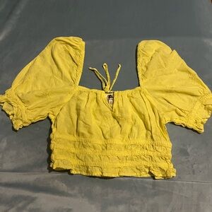 Dizzy Bright Yellow Puff Sleeve Blouse